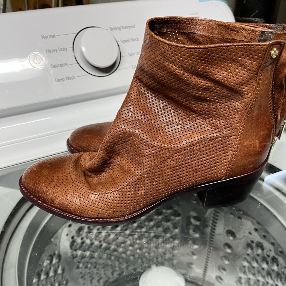 Perforated Brown Ankle Boots